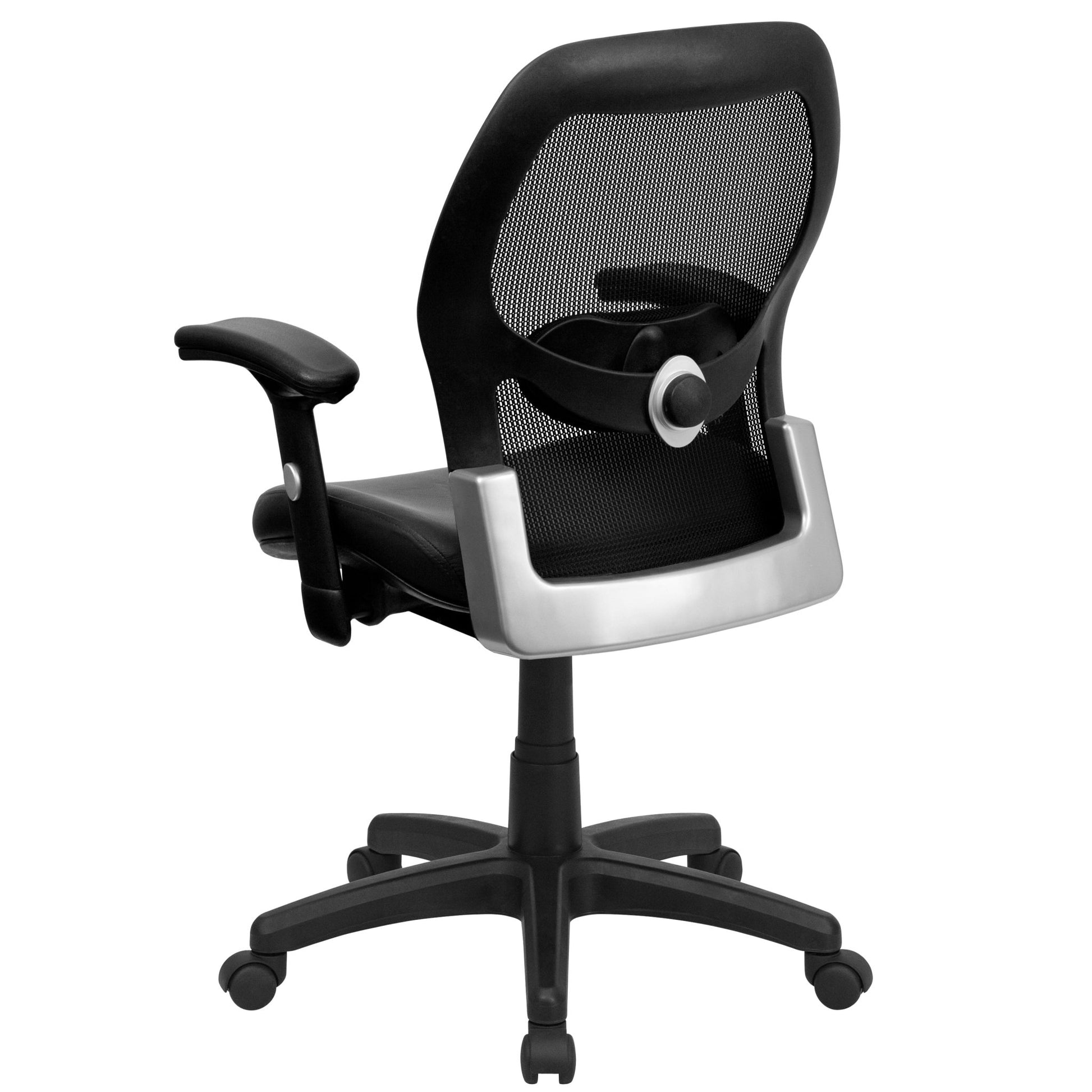 Albert Mid - Back Black Super Mesh Executive Swivel Office Chair with Adjustable Lumbar & Arms by Flash Furniture - SchoolOutlet