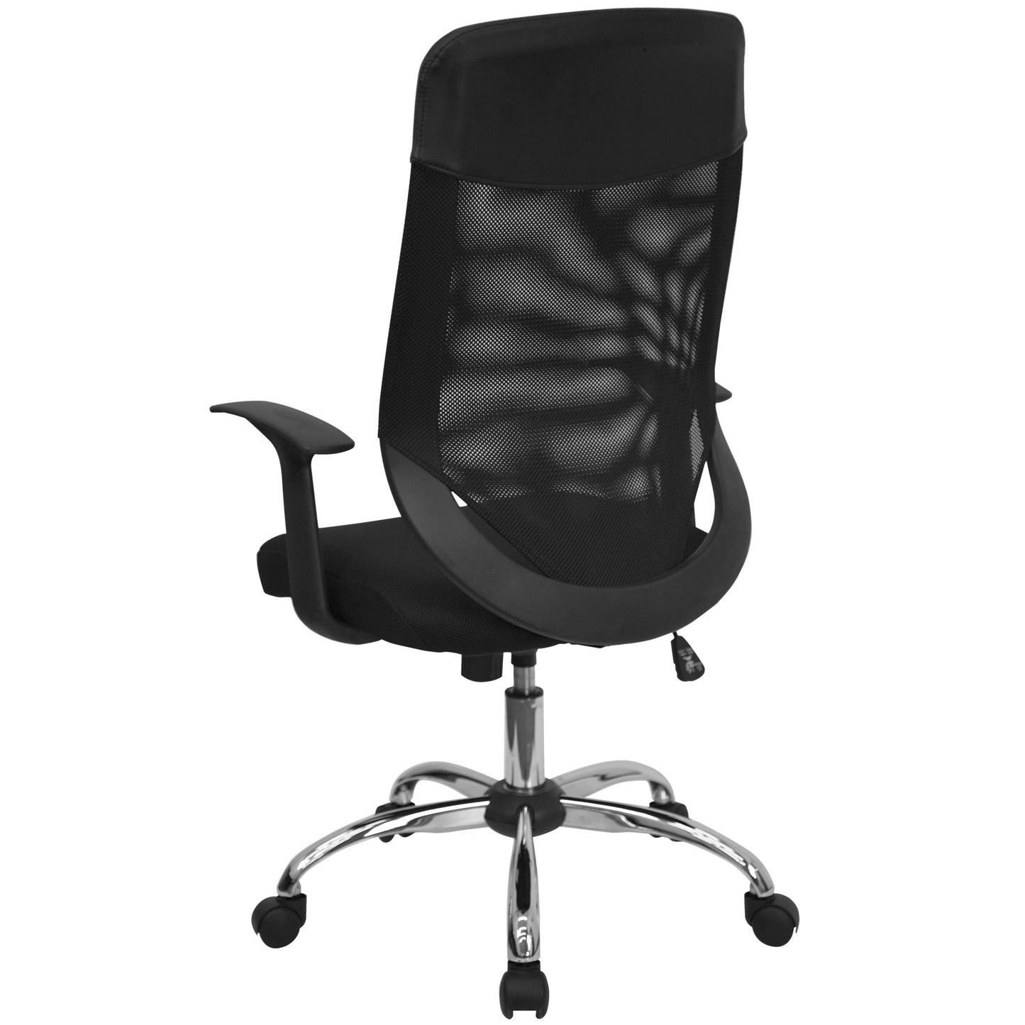 Noreen High Back Black Mesh Executive Swivel Office Chair with Arms by Flash Furniture - SchoolOutlet