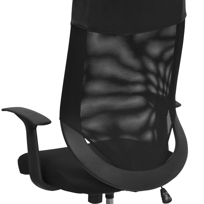 Noreen High Back Black Mesh Executive Swivel Office Chair with Arms by Flash Furniture - SchoolOutlet