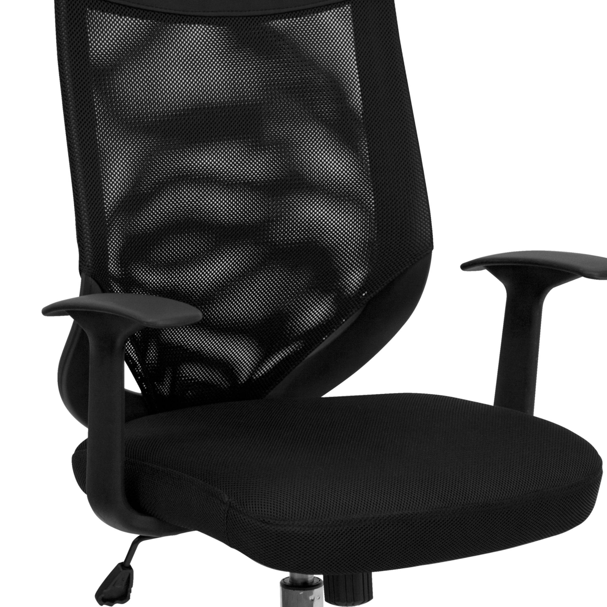 Noreen High Back Black Mesh Executive Swivel Office Chair with Arms by Flash Furniture - SchoolOutlet