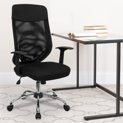 Noreen High Back Black Mesh Executive Swivel Office Chair with Arms by Flash Furniture