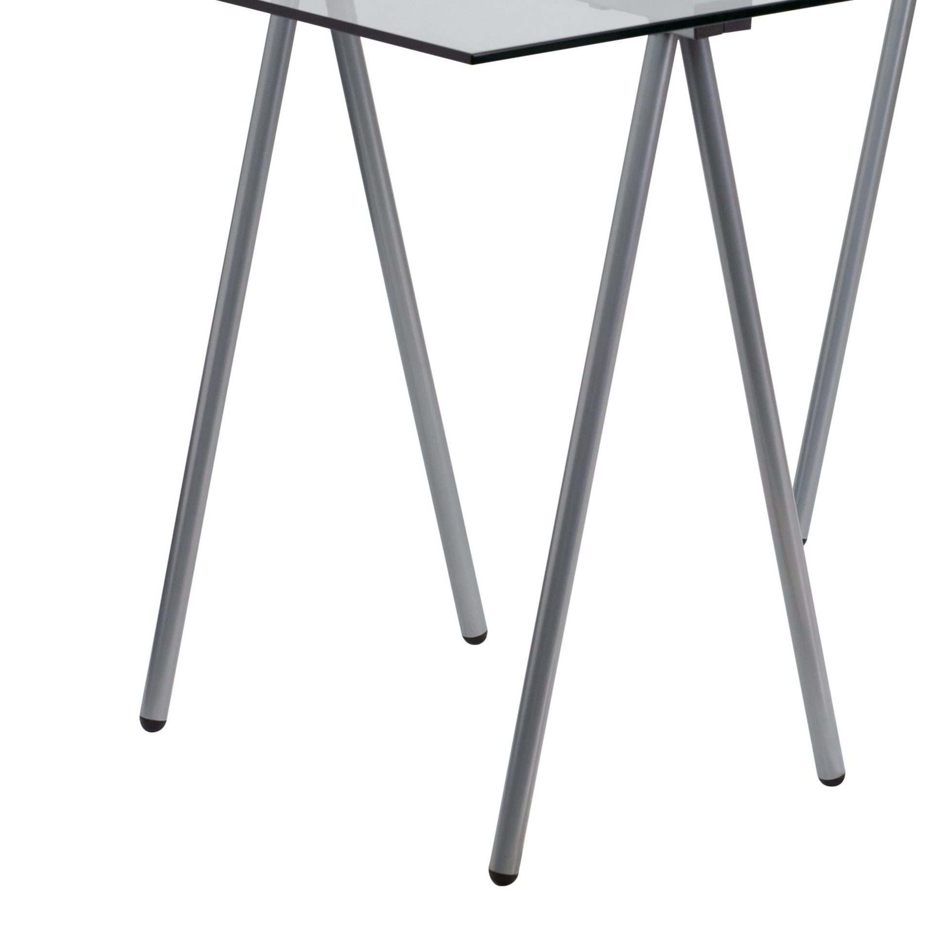 Glass Computer Desk with Silver Metal Frame by Flash Furniture - SchoolOutlet