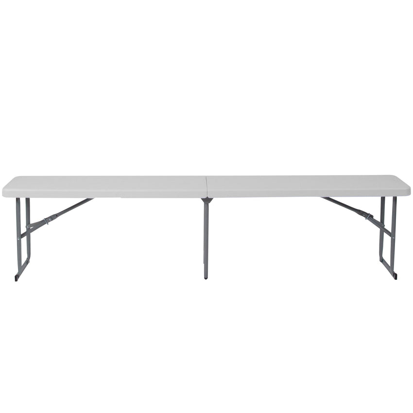 Talbott 10.25''W x 71''L Bi - Fold Plastic Bench with Carrying Handle - Granite White by Flash Furniture - SchoolOutlet