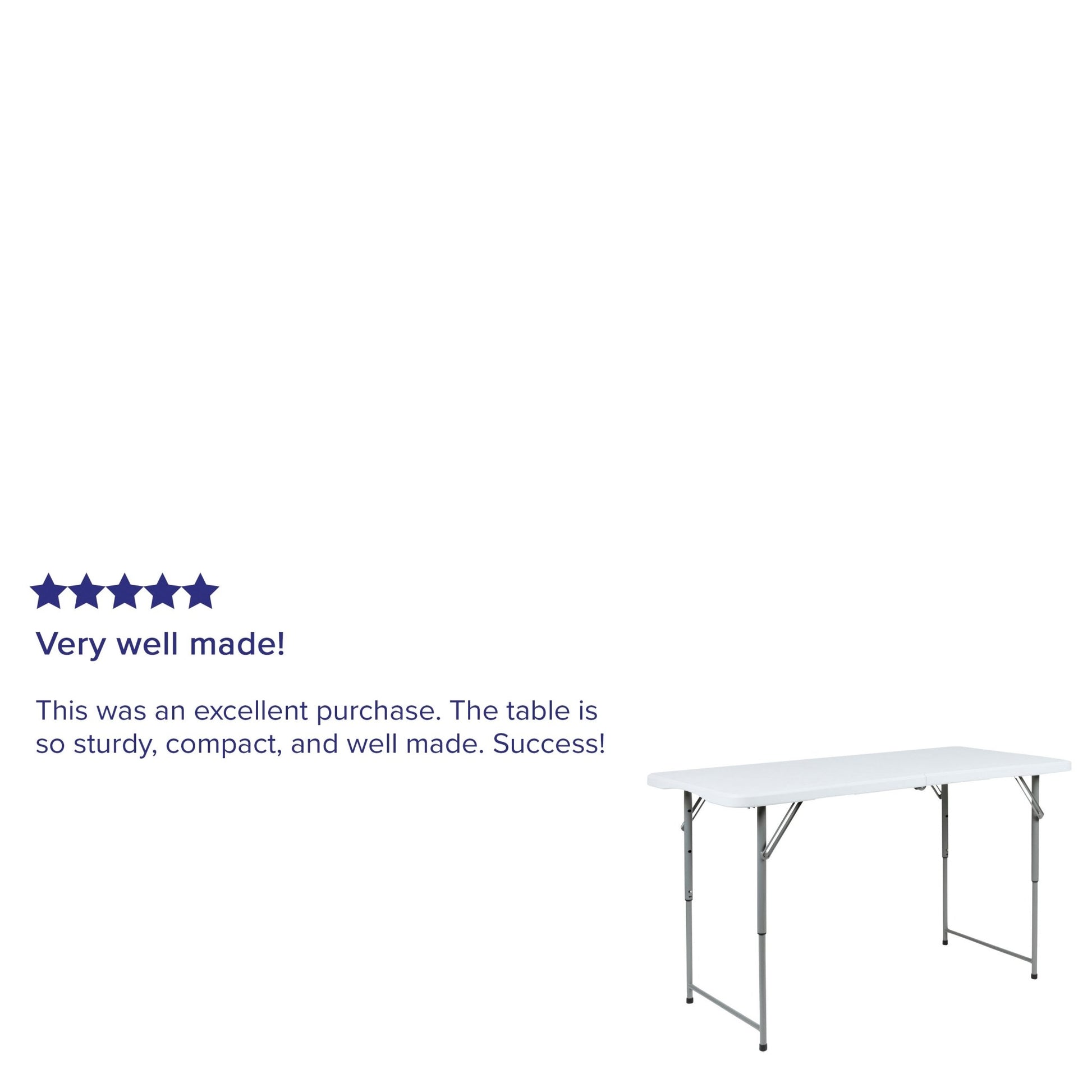 Kathryn 4 - Foot Bi - Fold Rectangular Plastic Folding Table for Banquet and Event with Carrying Handle, Height Adjustable - Granite White by Flash Furniture - SchoolOutlet