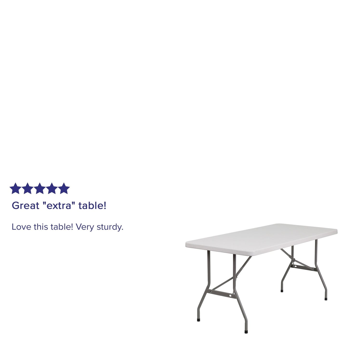 Kathryn 5 - Foot Rectangular Plastic Folding Table - Granite White by Flash Furniture - SchoolOutlet