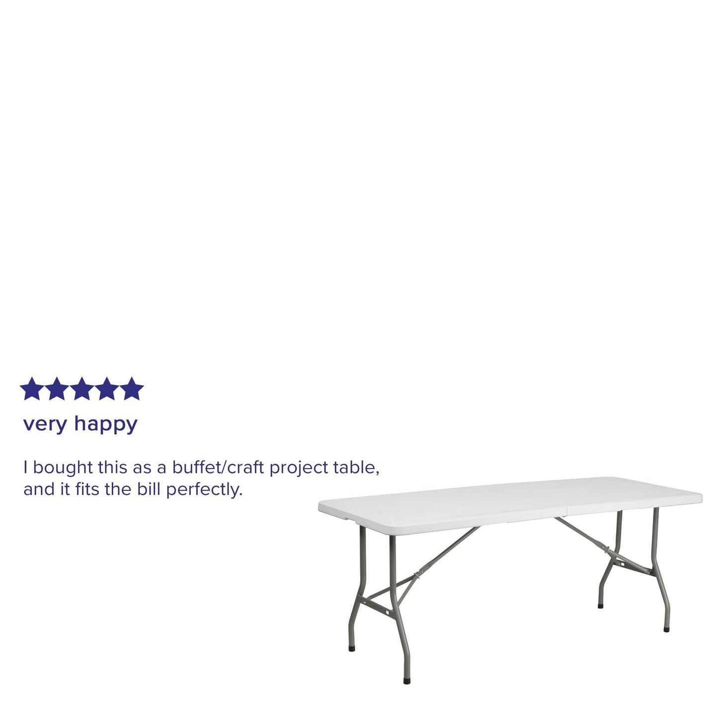 Kathryn 6 - Foot Bi - Fold Rectangular Plastic Folding Table for Banquet and Event with Carrying Handle - Granite White by Flash Furniture - SchoolOutlet