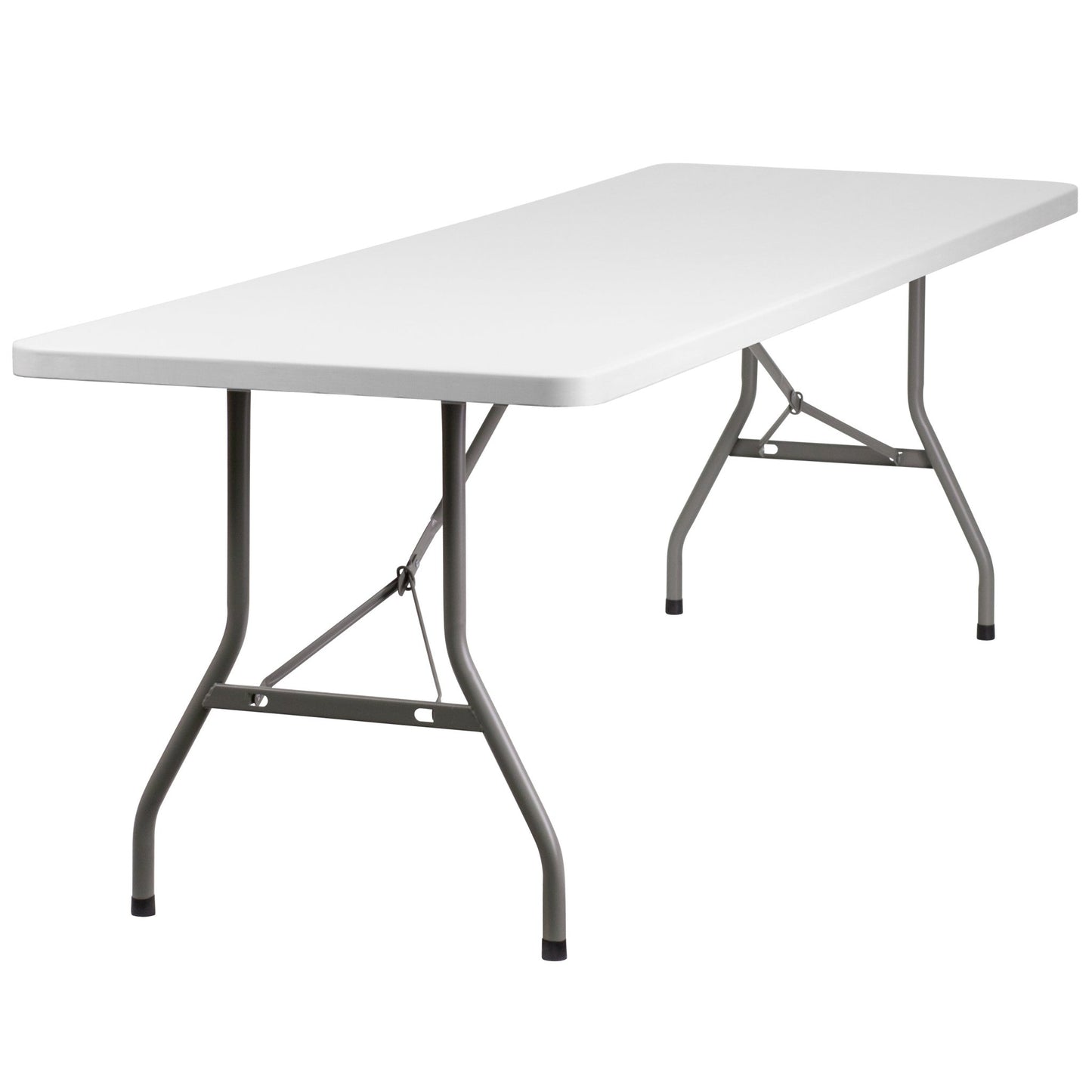 Kathryn 8 - Foot Rectangular Plastic Folding Table - Granite White by Flash Furniture - SchoolOutlet