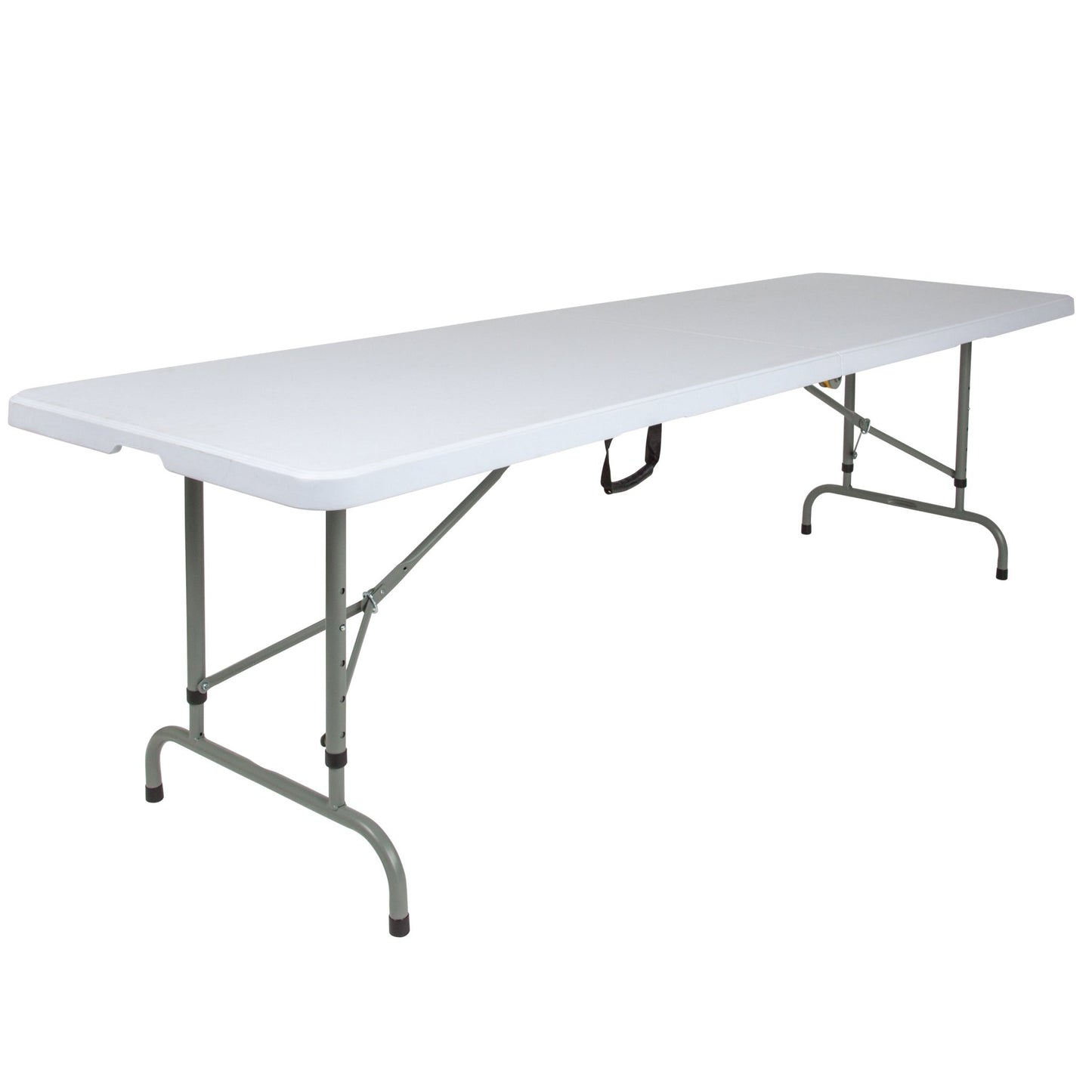 Kathryn 8 - Foot Bi - Fold Rectangular Plastic Folding Table for Banquet and Event with Carrying Handle, Height Adjustable - Granite White by Flash Furniture - SchoolOutlet