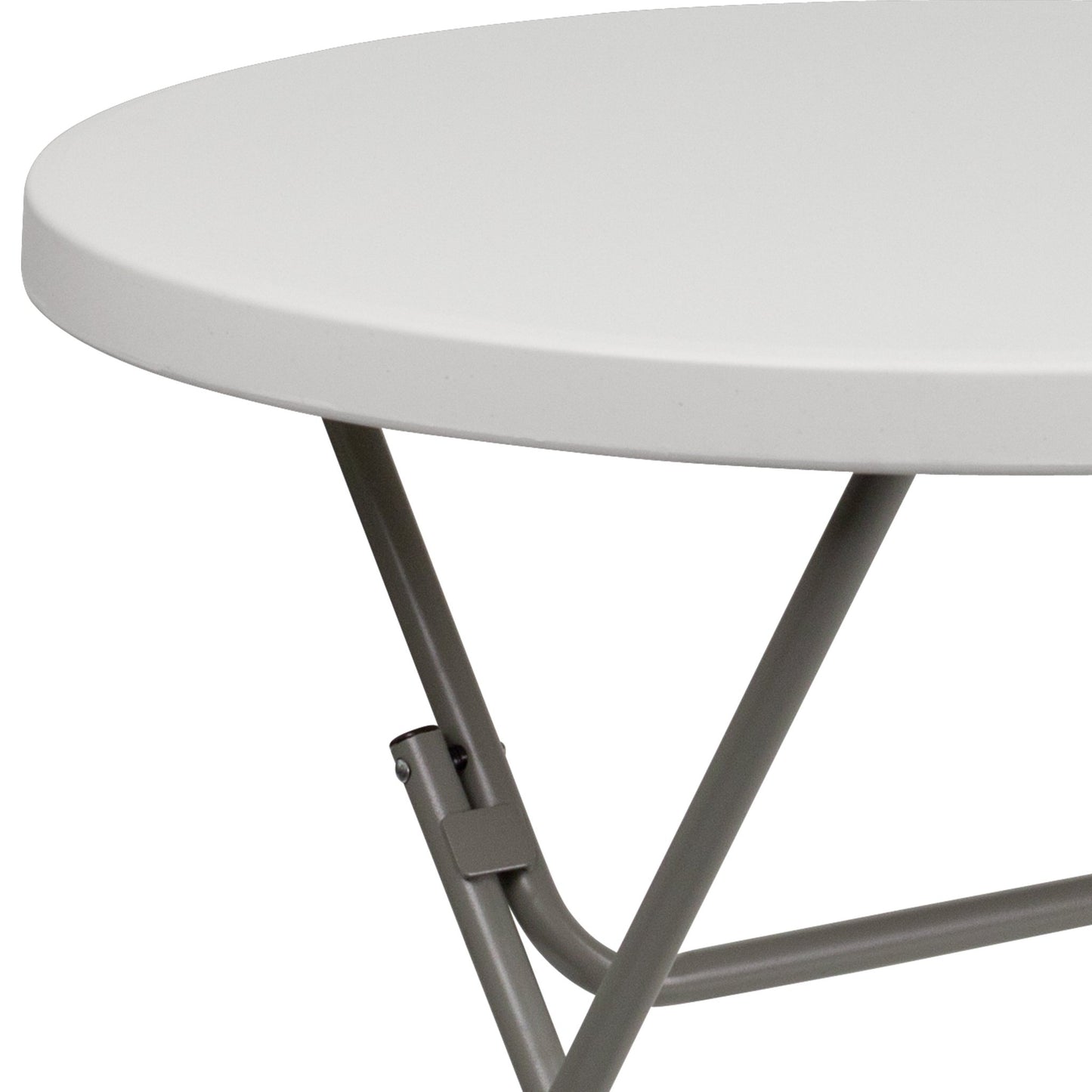 Kathryn 2.63 - Foot Round Plastic Folding Table - Granite White by Flash Furniture - SchoolOutlet