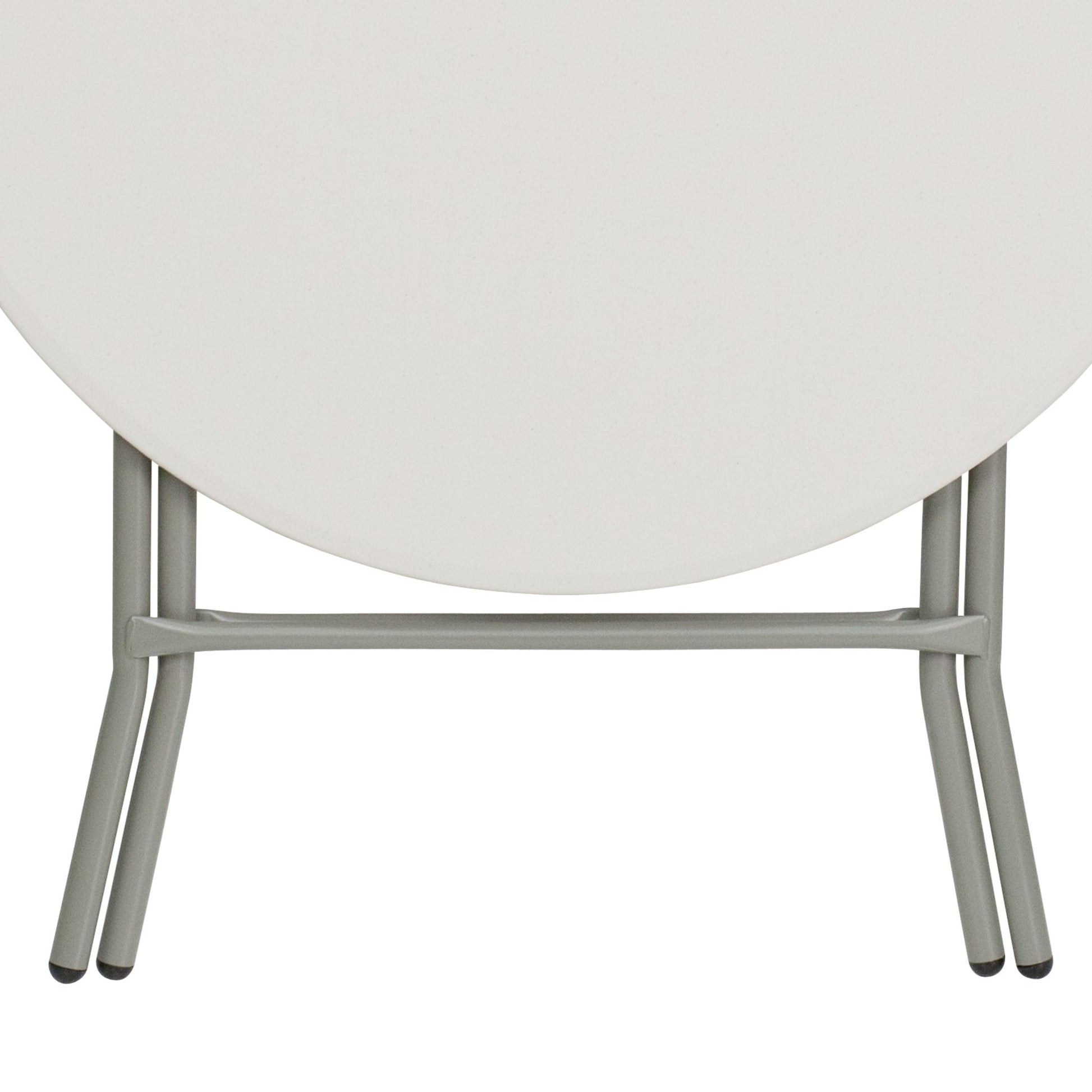 Kathryn 2.63 - Foot Round Plastic Folding Table - Granite White by Flash Furniture - SchoolOutlet