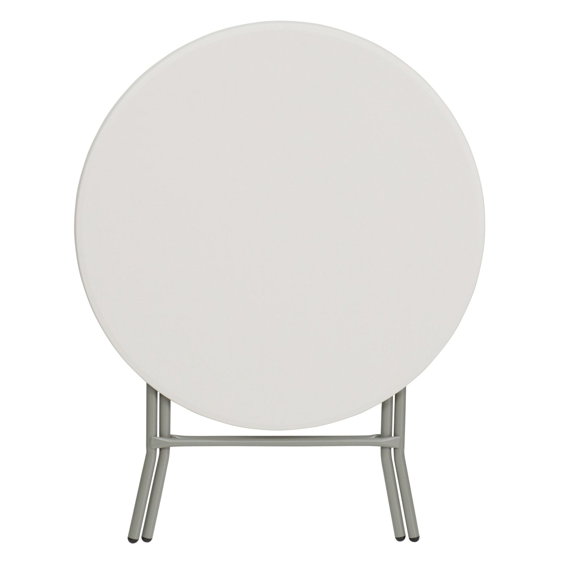 Kathryn 2.63 - Foot Round Plastic Folding Table - Granite White by Flash Furniture - SchoolOutlet