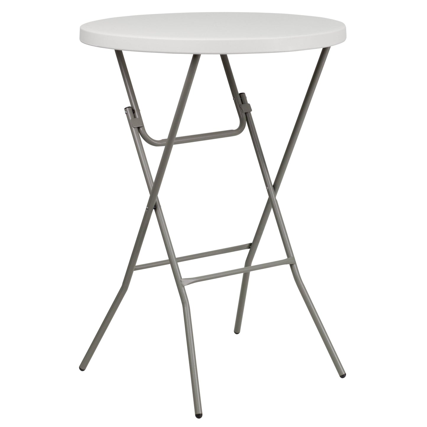 Kathryn 2.63 - Foot Round Plastic Bar Height Folding Table - Granite White by Flash Furniture - SchoolOutlet