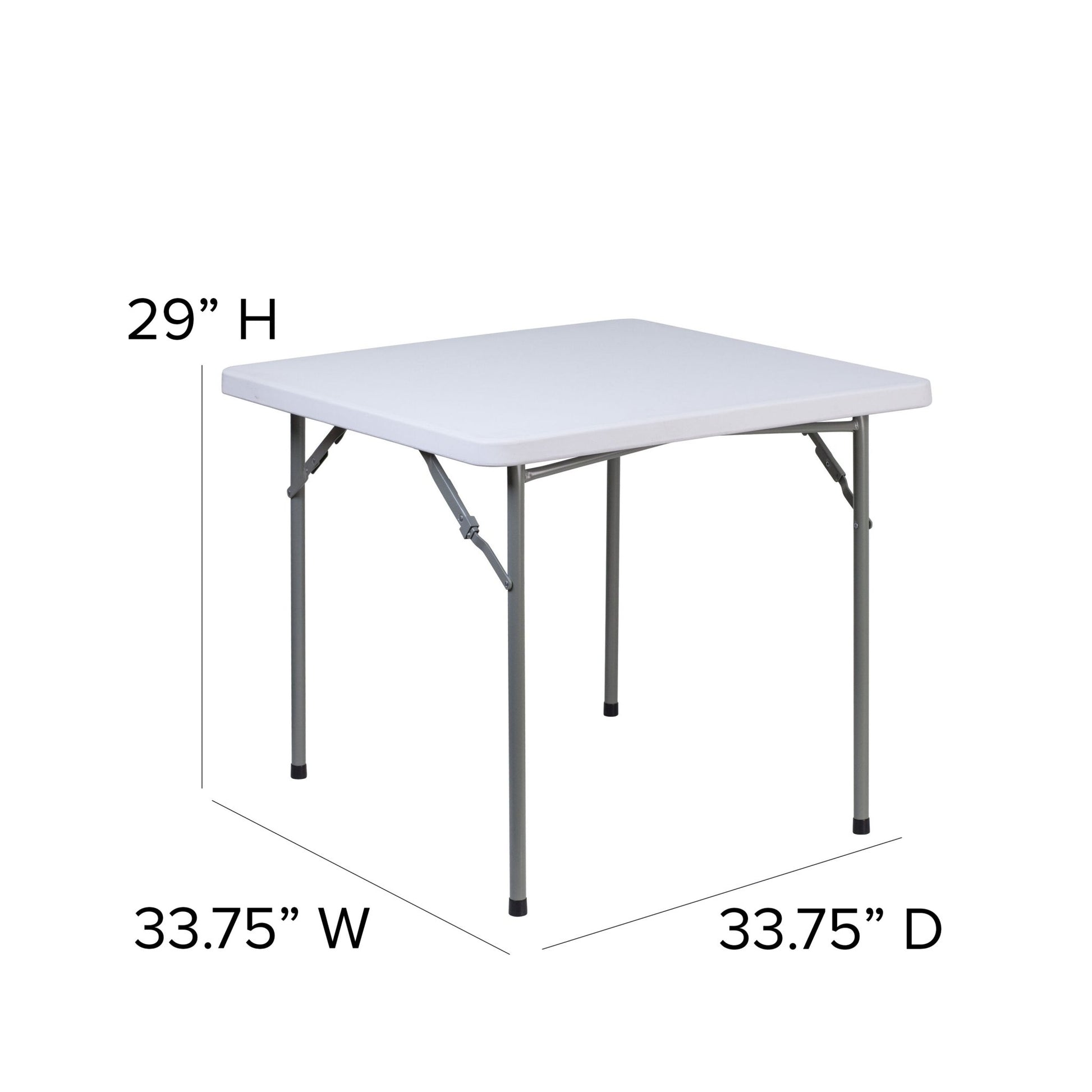 Kathryn 2.81 - Foot Square Plastic Folding Table - Granite White by Flash Furniture - SchoolOutlet