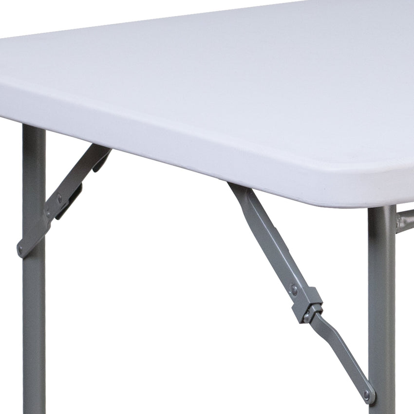 Kathryn 2.81 - Foot Square Plastic Folding Table - Granite White by Flash Furniture - SchoolOutlet