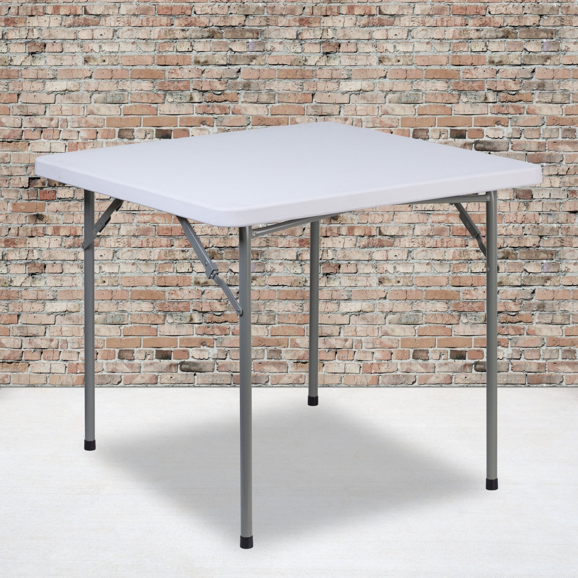 Kathryn 2.81 - Foot Square Plastic Folding Table - Granite White by Flash Furniture - SchoolOutlet