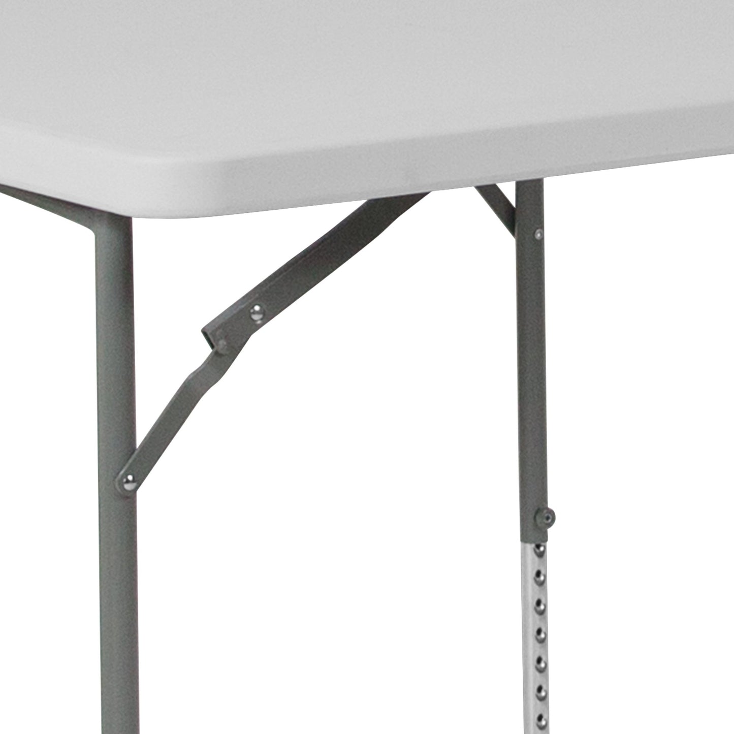 Kathryn 2.79 - Foot Square Plastic Folding Table with Adjustable Height - Granite White by Flash Furniture - SchoolOutlet