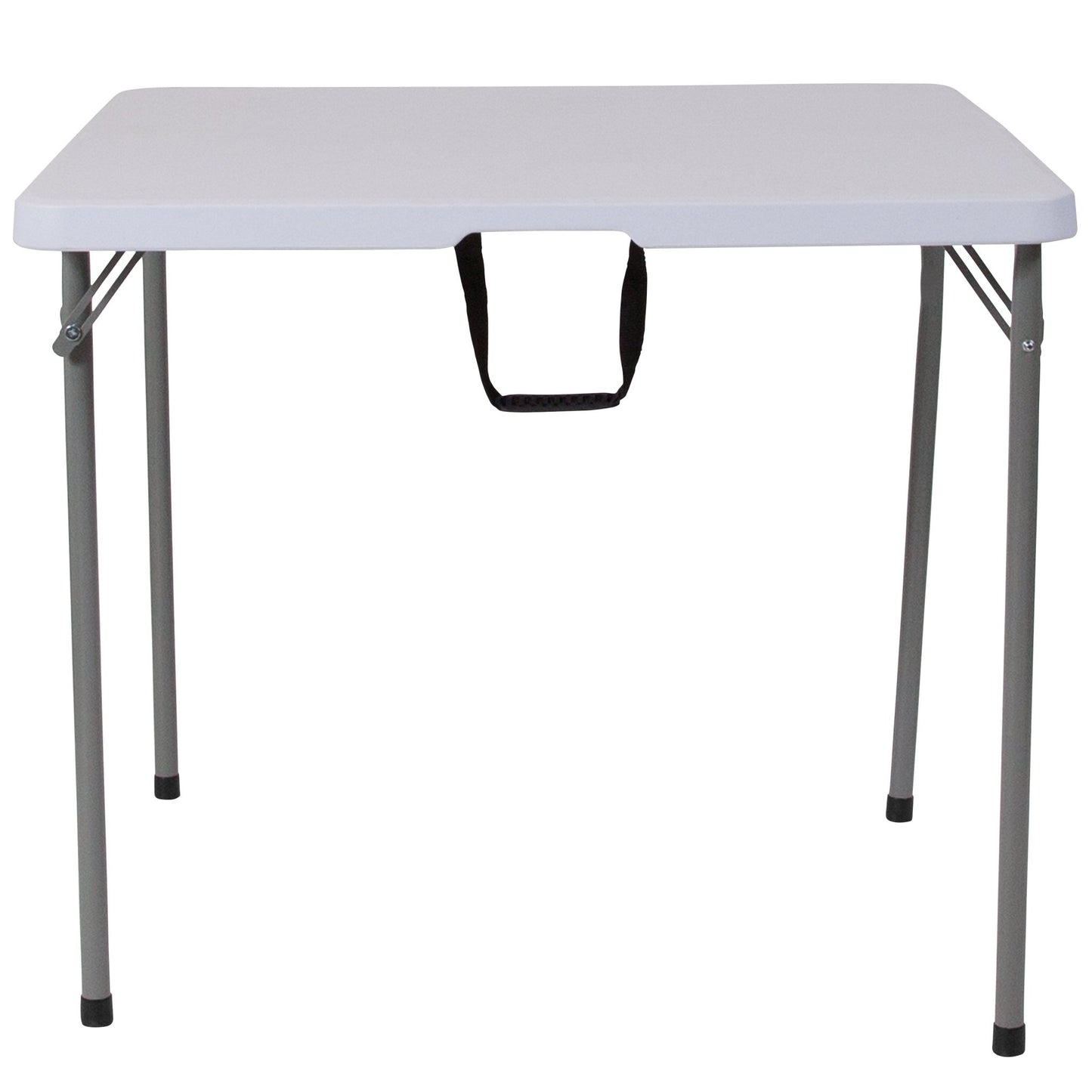 Kathryn 2.79 - Foot Bi - Fold Square Plastic Folding Table with Carrying Handle - Granite White by Flash Furniture - SchoolOutlet