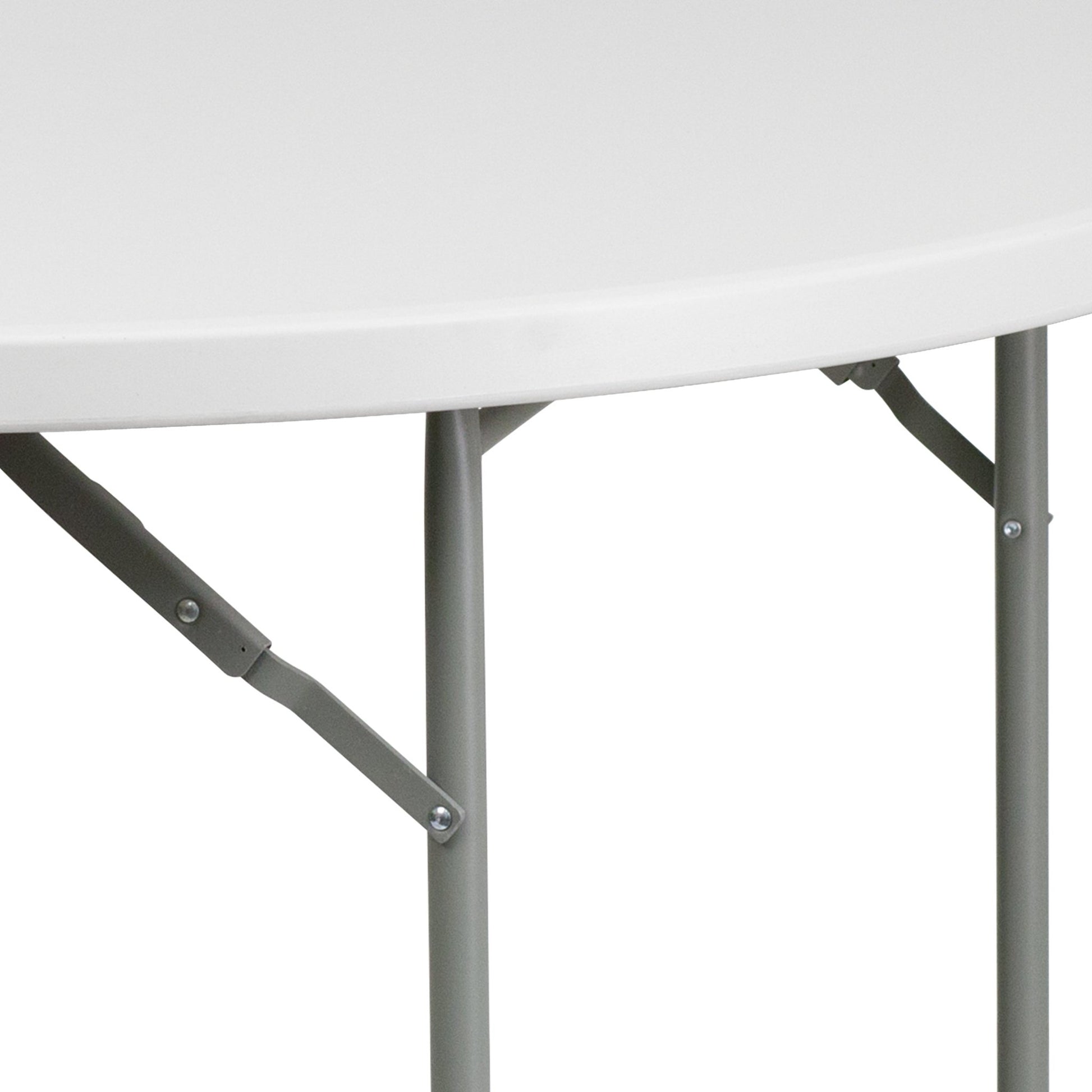 Kathryn 4 - Foot Round Plastic Folding Table - Granite White by Flash Furniture - SchoolOutlet