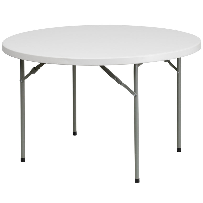 Kathryn 4 - Foot Round Plastic Folding Table - Granite White by Flash Furniture - SchoolOutlet