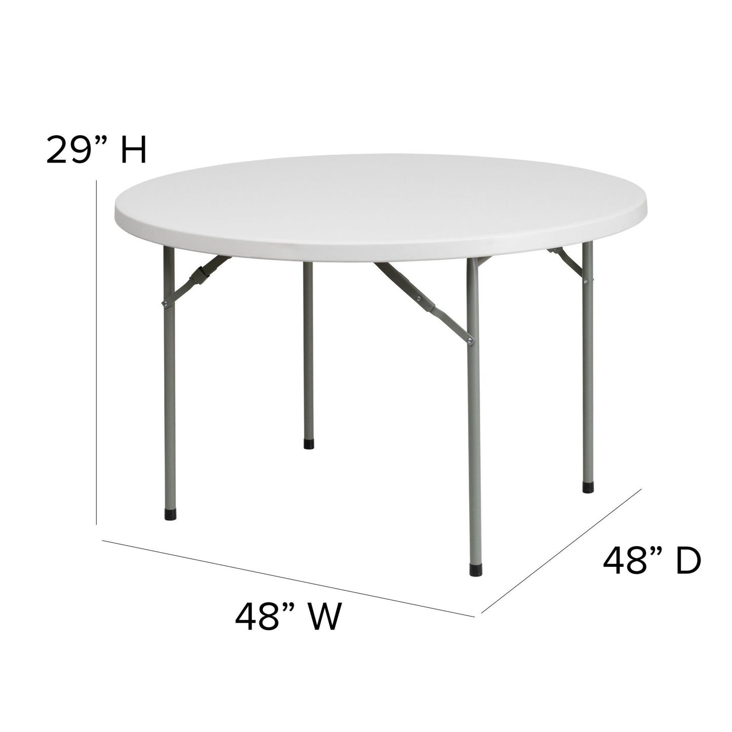 Kathryn 4 - Foot Round Plastic Folding Table - Granite White by Flash Furniture - SchoolOutlet