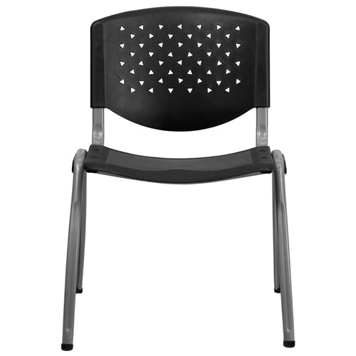 HERCULES Series Plastic Stack Chair with Titanium Gray Powder Coated Frame - 880 lb. Capacity by Flash Furniture - SchoolOutlet