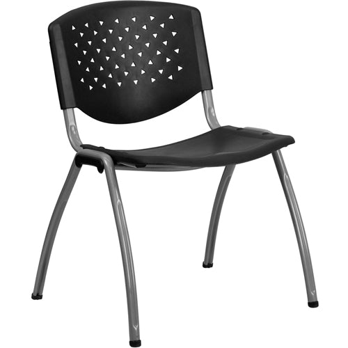 HERCULES Series Plastic Stack Chair with Titanium Gray Powder Coated Frame - 880 lb. Capacity by Flash Furniture - SchoolOutlet