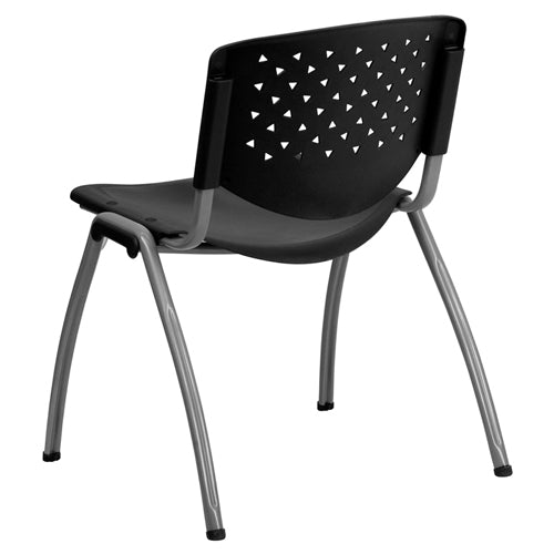 HERCULES Series Plastic Stack Chair with Titanium Gray Powder Coated Frame - 880 lb. Capacity by Flash Furniture - SchoolOutlet