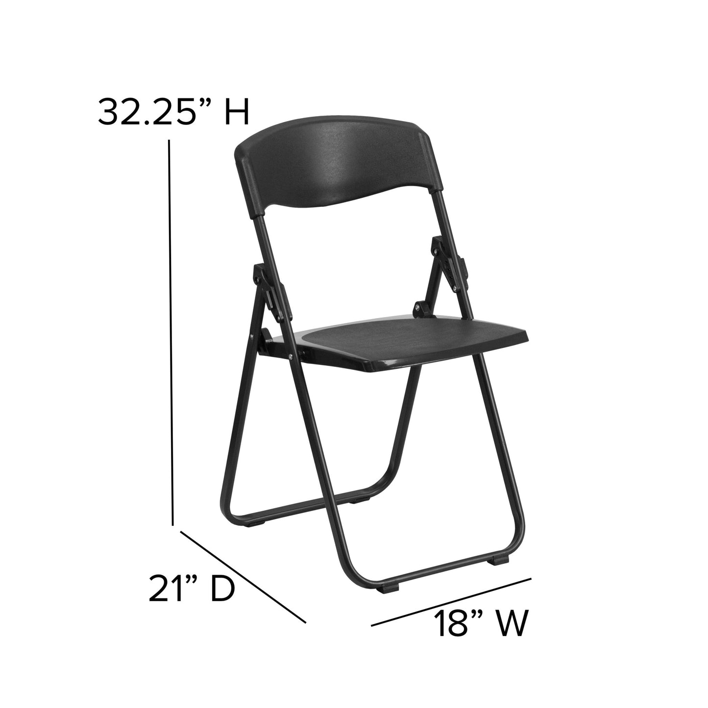 HERCULES Series Black Plastic Folding Chair with Built - in Ganging Brackets, Heavy Duty 500 lb. Capacity by Flash Furniture - SchoolOutlet