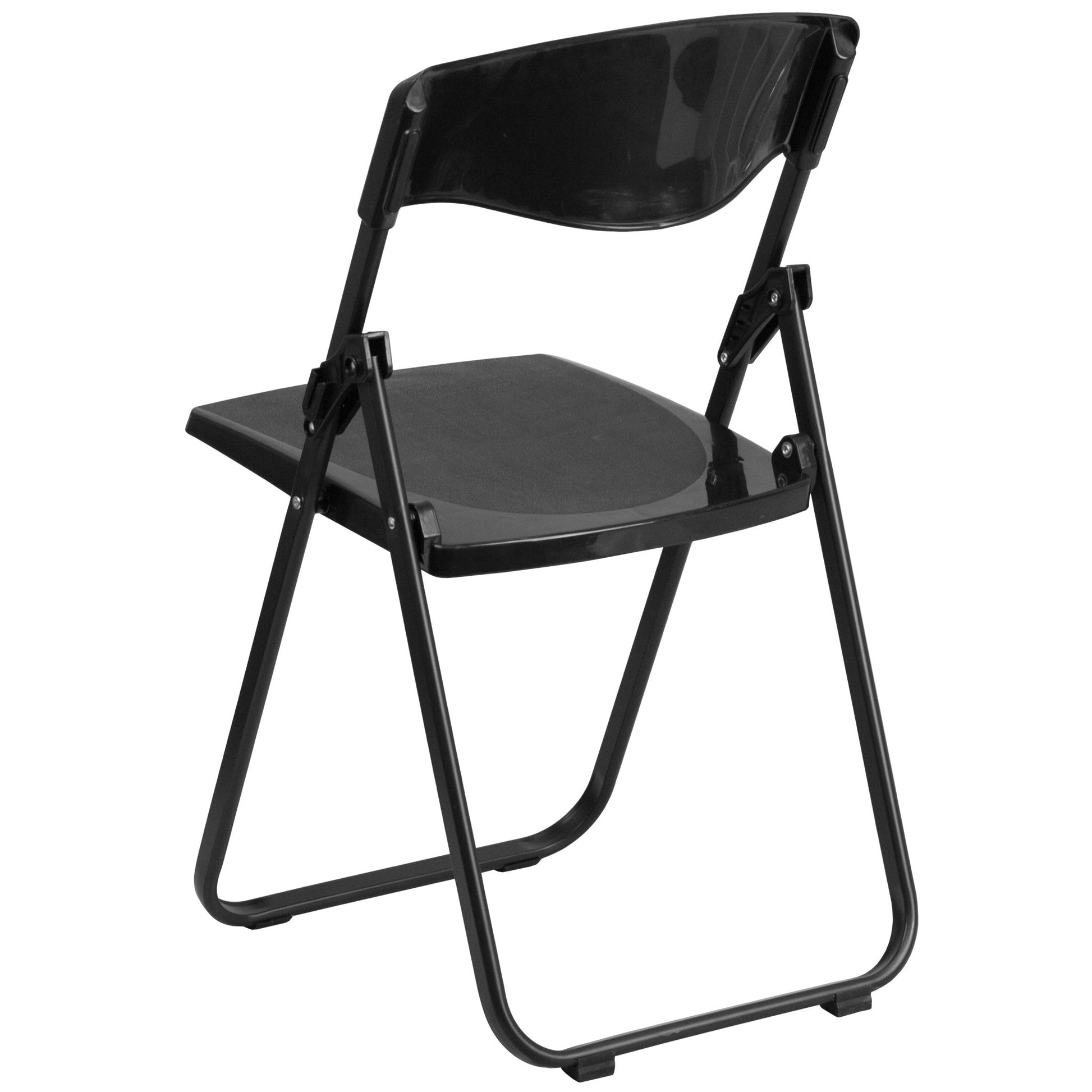 HERCULES Series Black Plastic Folding Chair with Built - in Ganging Brackets, Heavy Duty 500 lb. Capacity by Flash Furniture - SchoolOutlet