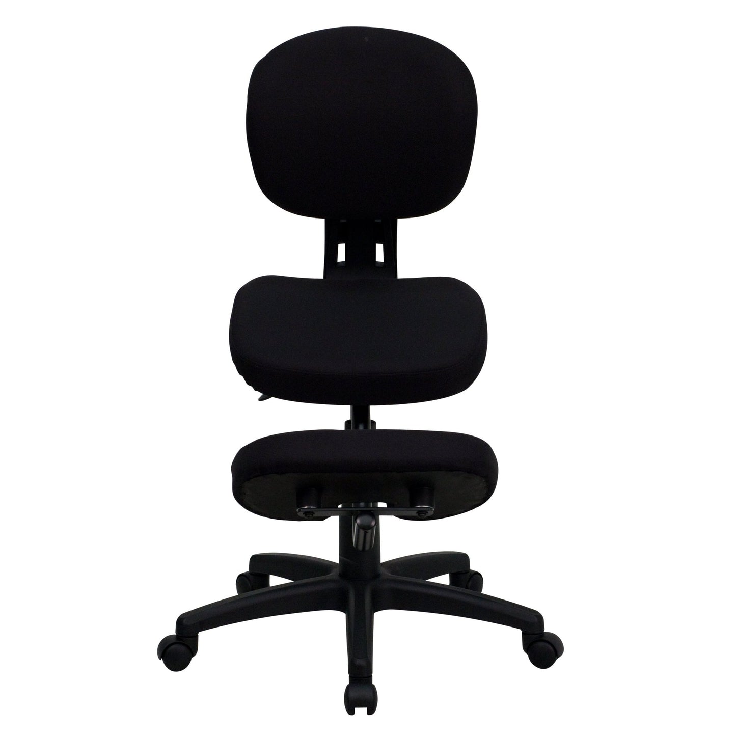 Tatum Mobile Ergonomic Kneeling Posture Task Office Chair with Back in Black Fabric by Flash Furniture - SchoolOutlet