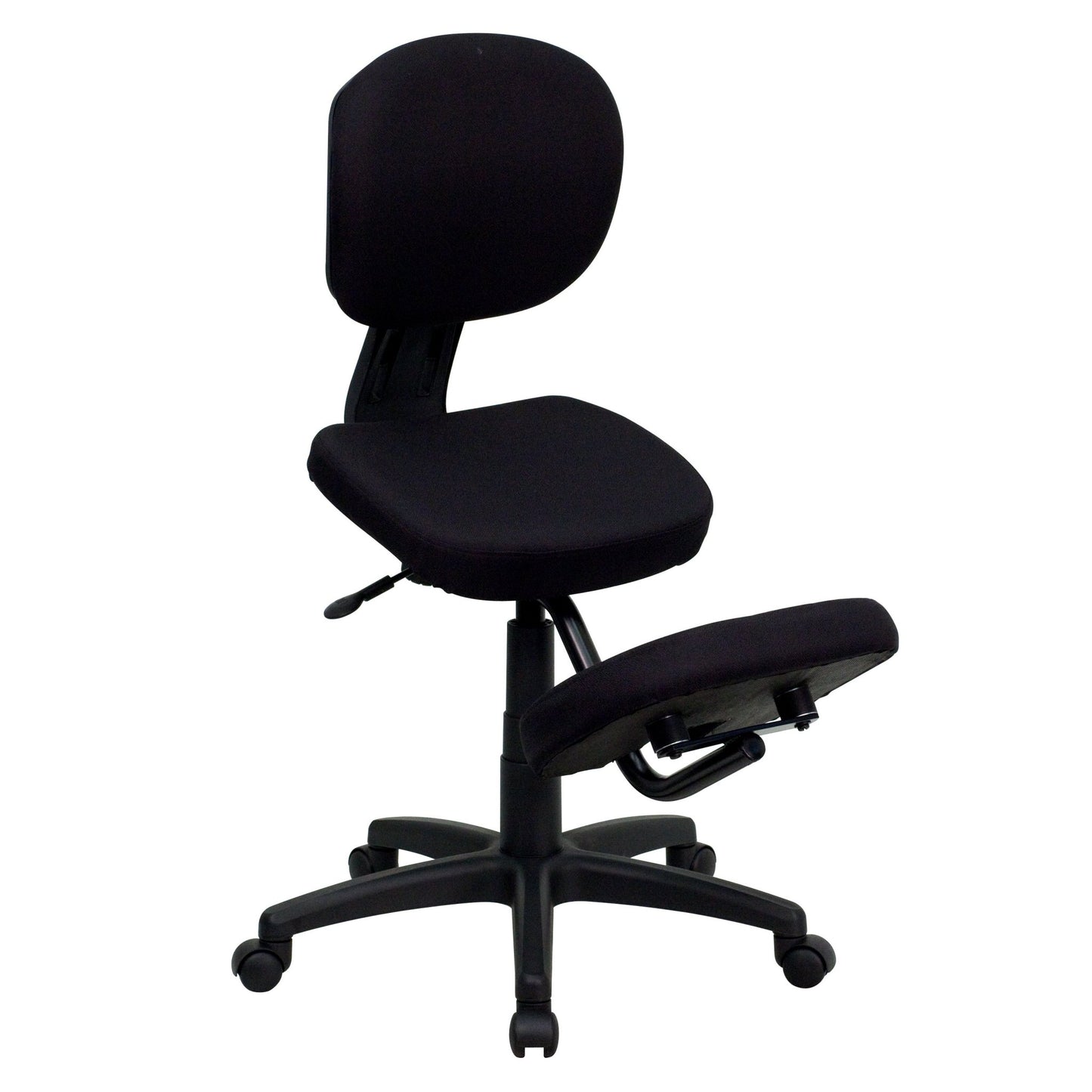 Tatum Mobile Ergonomic Kneeling Posture Task Office Chair with Back in Black Fabric by Flash Furniture - SchoolOutlet