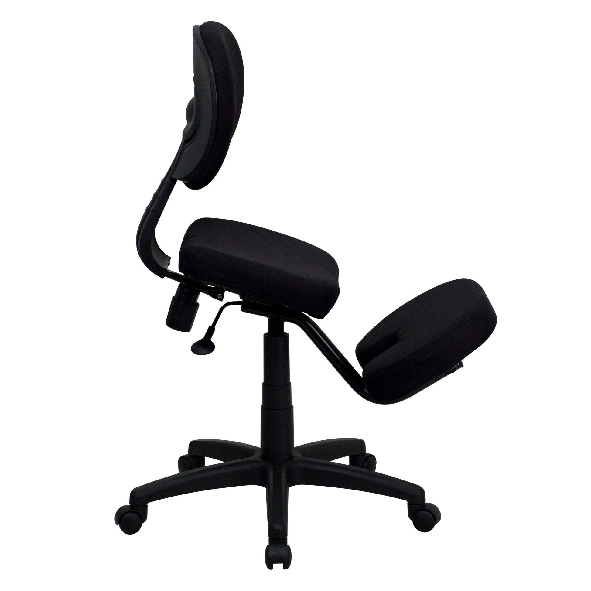 Tatum Mobile Ergonomic Kneeling Posture Task Office Chair with Back in Black Fabric by Flash Furniture - SchoolOutlet