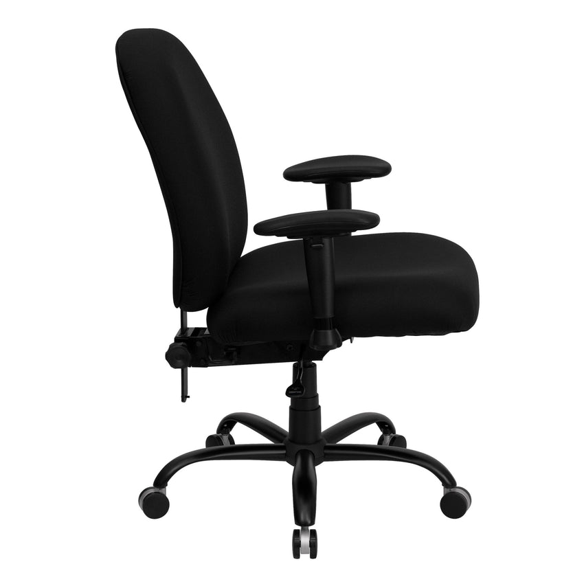 HERCULES Series Big & Tall Black Fabric Executive Ergonomic Office Chair with Adjustable Back and Arms - 400 lb. Rated by Flash Furniture - SchoolOutlet