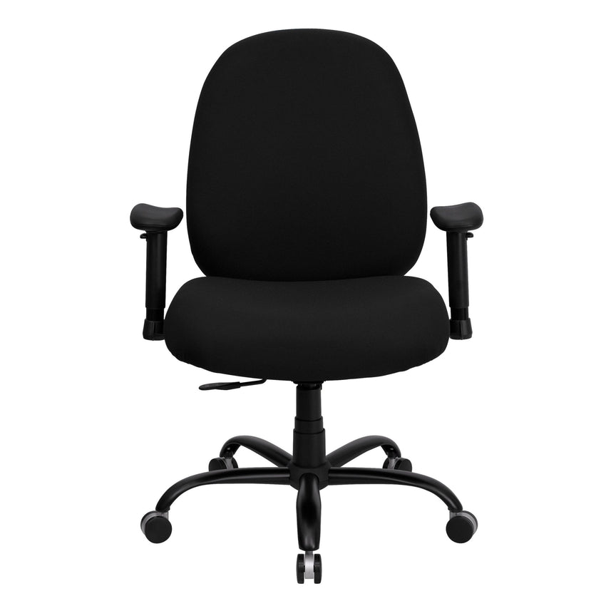 HERCULES Series Big & Tall Black Fabric Executive Ergonomic Office Chair with Adjustable Back and Arms - 400 lb. Rated by Flash Furniture - SchoolOutlet