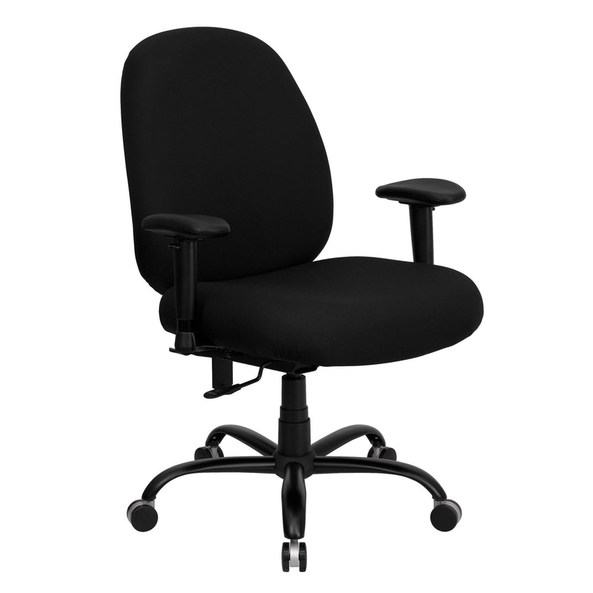 HERCULES Series Big & Tall Black Fabric Executive Ergonomic Office Chair with Adjustable Back and Arms - 400 lb. Rated by Flash Furniture - SchoolOutlet