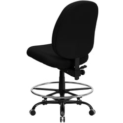 HERCULES Series Big & Tall Black Fabric Ergonomic Drafting Chair with Adjustable Back Height - 400 lb. Rated by Flash Furniture