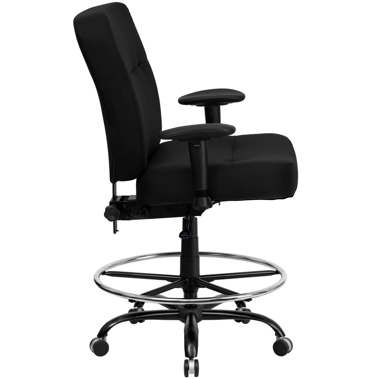 HERCULES Series Big & Tall Black Fabric Ergonomic Drafting Chair - 400 lb. Rated by Flash Furniture - SchoolOutlet