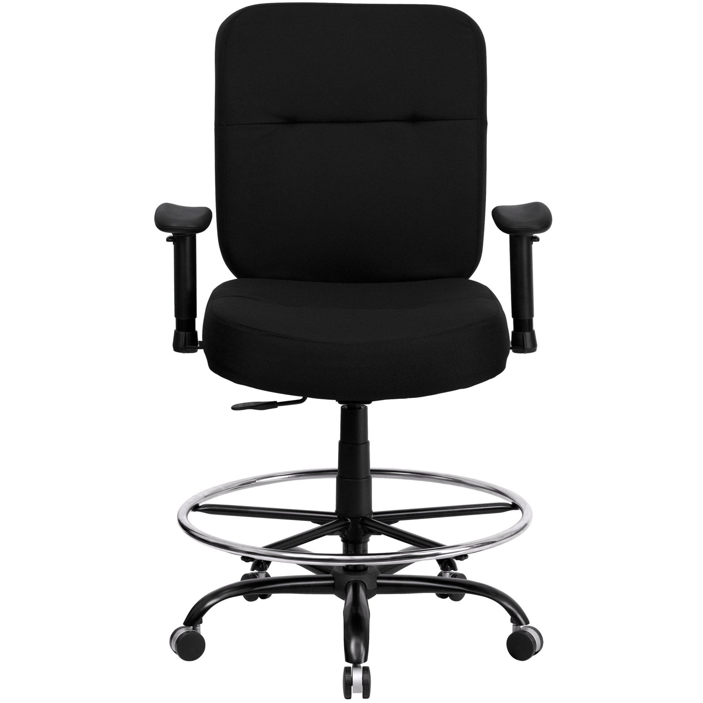 HERCULES Series Big & Tall Black Fabric Ergonomic Drafting Chair - 400 lb. Rated by Flash Furniture - SchoolOutlet