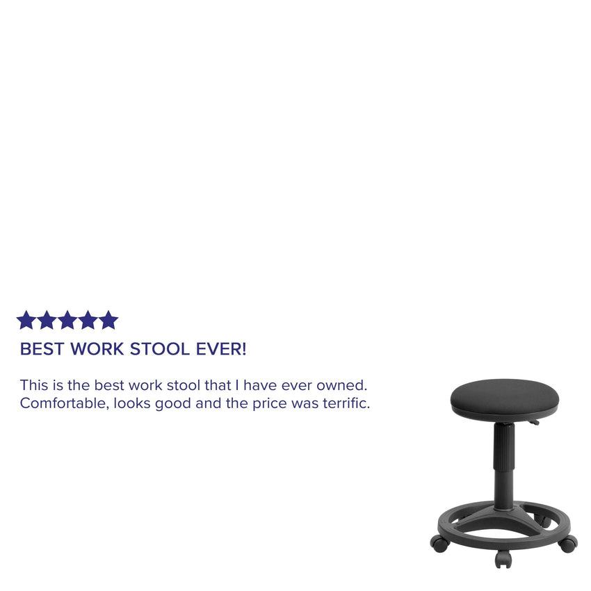 Frakes Black Ergonomic Stool with Foot Ring by Flash Furniture - SchoolOutlet