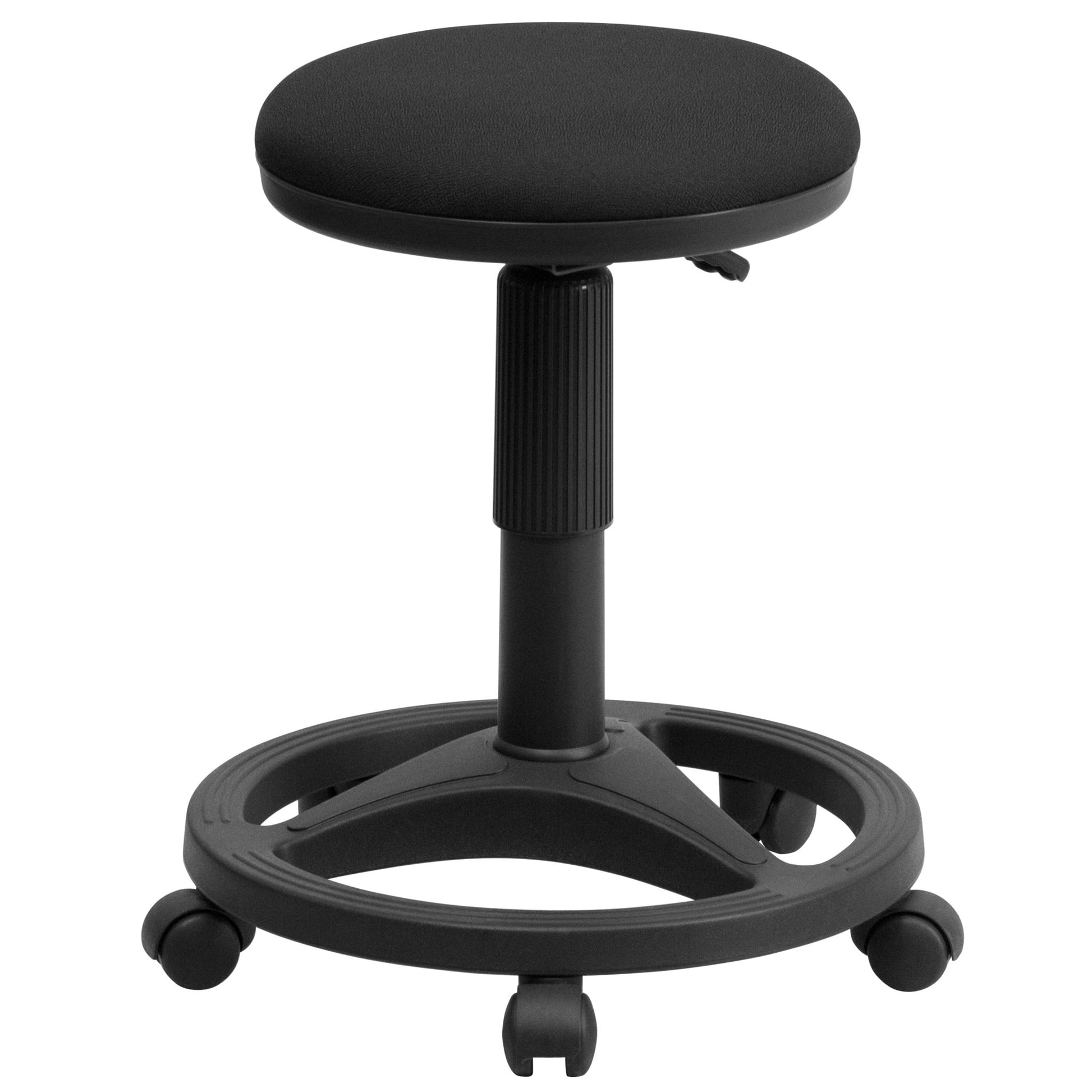 Frakes Black Ergonomic Stool with Foot Ring by Flash Furniture - SchoolOutlet