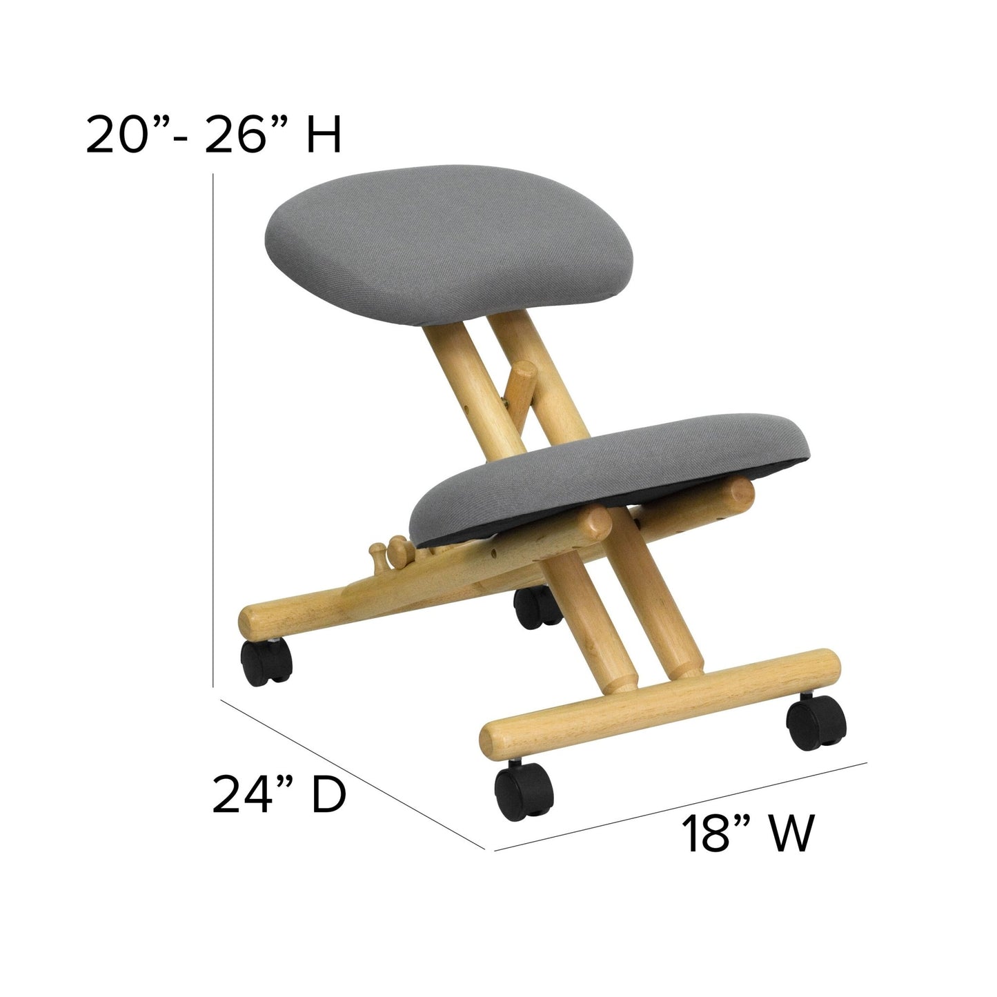 Posey Mobile Wooden Ergonomic Kneeling Office Chair by Flash Furniture - SchoolOutlet