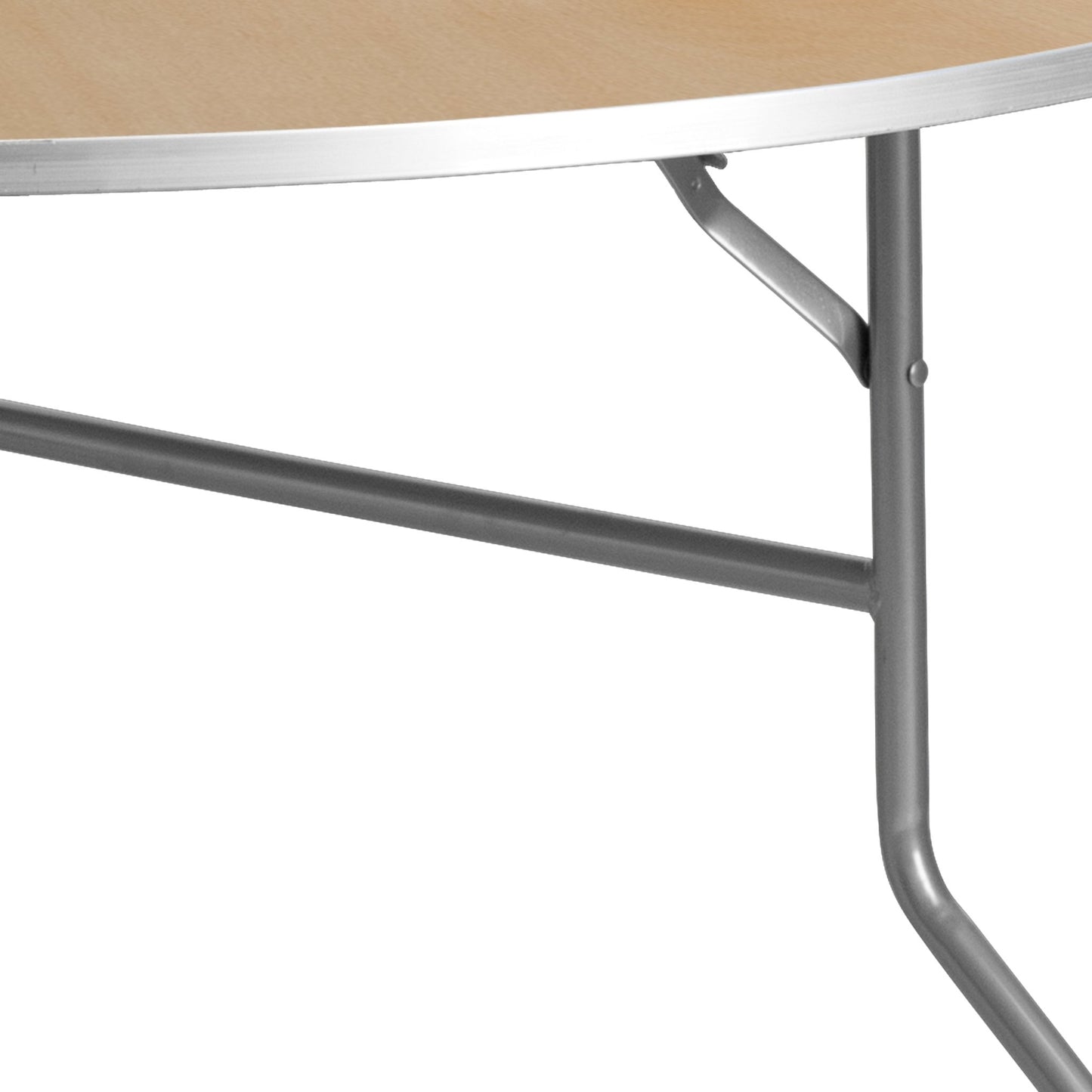 Fielder 5 - Foot Round Folding Banquet Table Heavy Duty Birchwood with Metal Edges by Flash Furniture - SchoolOutlet