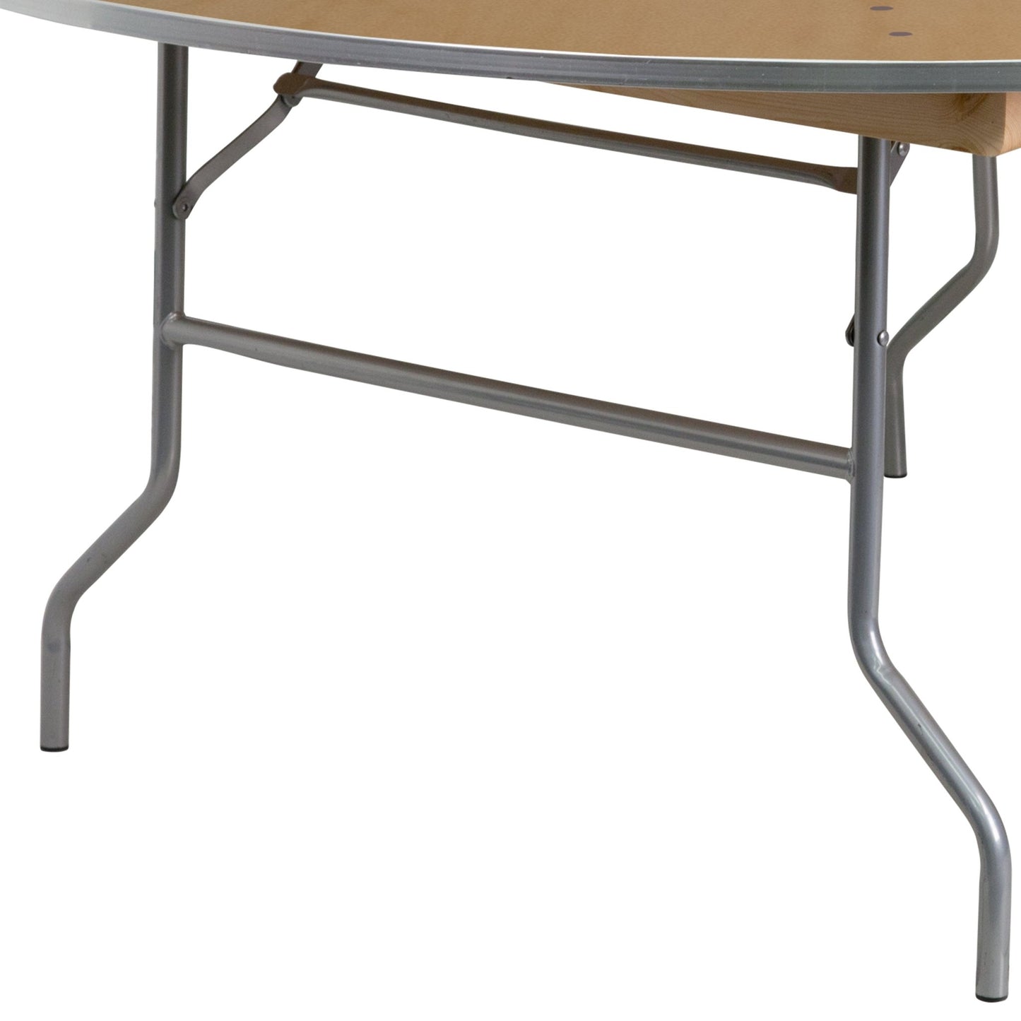 Fielder 6 - Foot Round Folding Banquet Table Heavy Duty Birchwood with Metal Edges by Flash Furniture - SchoolOutlet