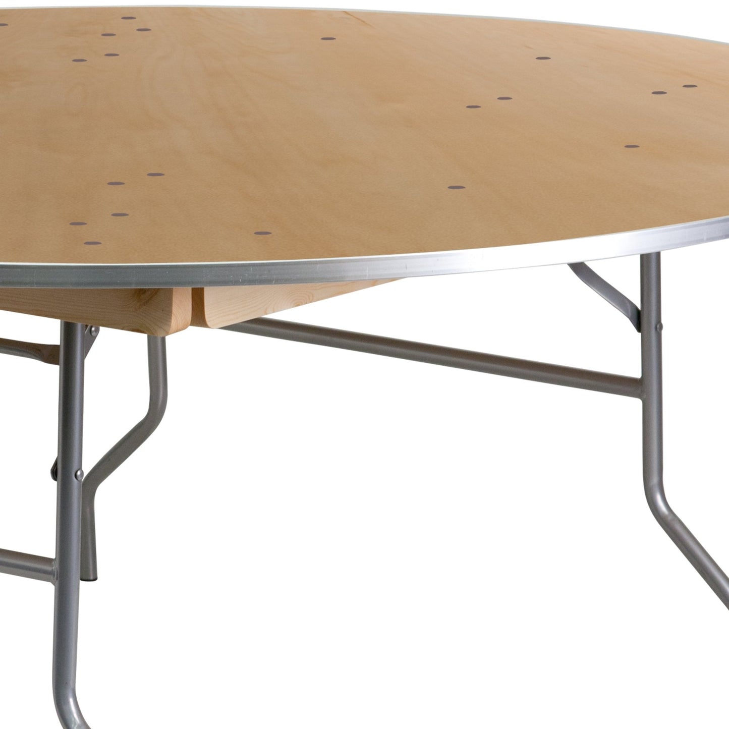 Fielder 6 - Foot Round Folding Banquet Table Heavy Duty Birchwood with Metal Edges by Flash Furniture - SchoolOutlet