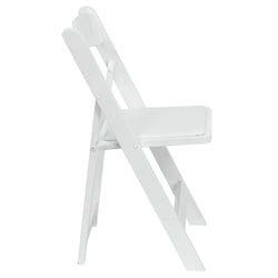 HERCULES Series White Wood Folding Chair with Vinyl Padded Seat by Flash Furniture