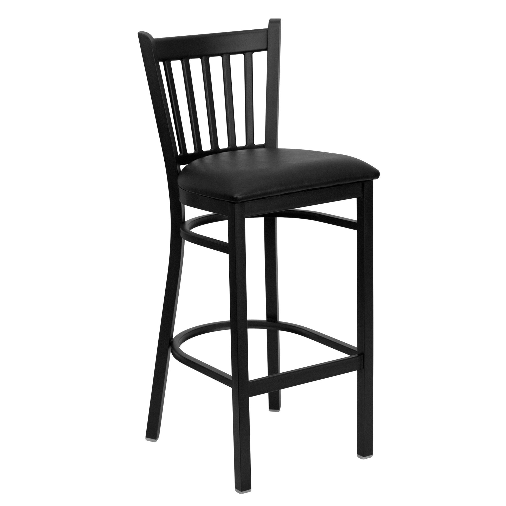 HERCULES Series Restaurant Barstool Black Vertical Back Metal by Flash Furniture - SchoolOutlet