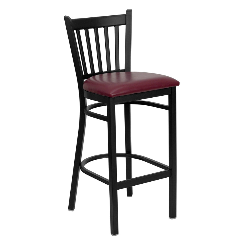 HERCULES Series Restaurant Barstool Black Vertical Back Metal by Flash Furniture - SchoolOutlet