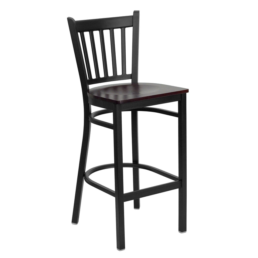 HERCULES Series Restaurant Barstool Black Vertical Back Metal by Flash Furniture - SchoolOutlet