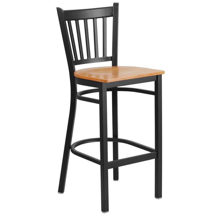 HERCULES Series Restaurant Barstool Black Vertical Back Metal by Flash Furniture - SchoolOutlet