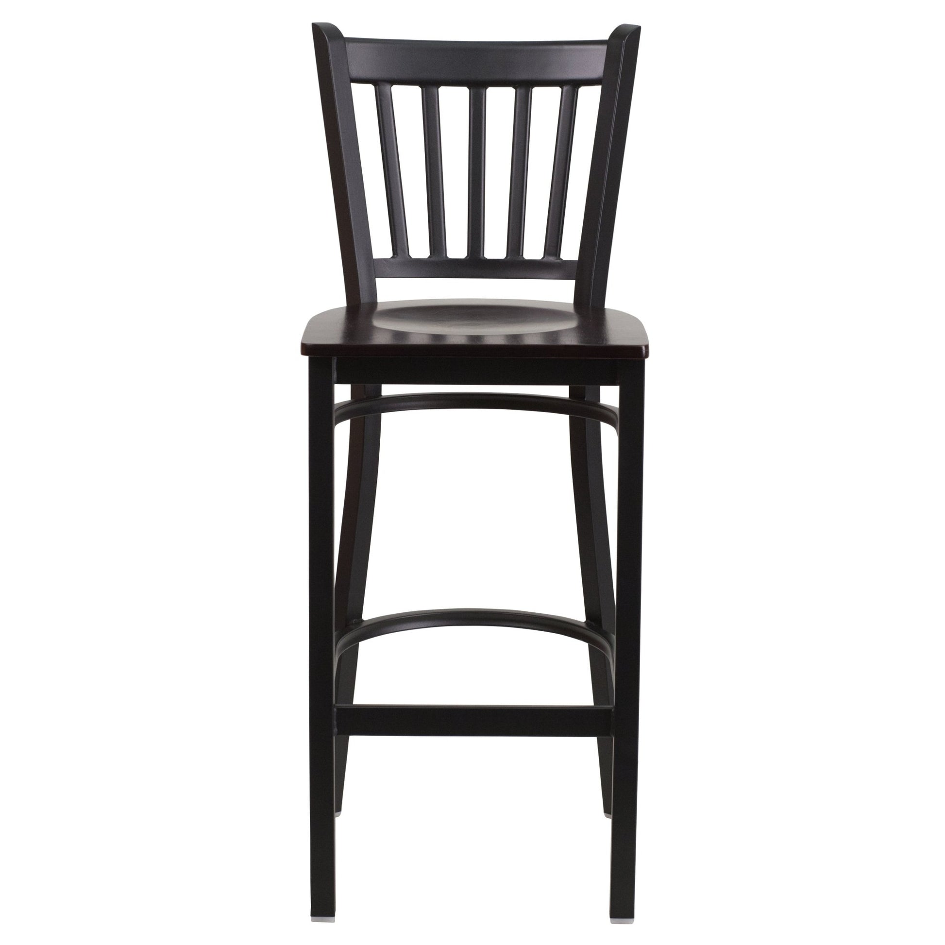 HERCULES Series Restaurant Barstool Black Vertical Back Metal by Flash Furniture - SchoolOutlet